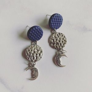 Handmade clay and metal earrings
